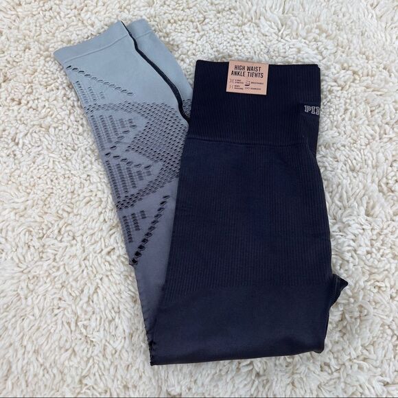 NWT Pink Victoria’s Secret High Waist Ankle Tights Leggings Cool & Comfy small - Picture 1 of 9
